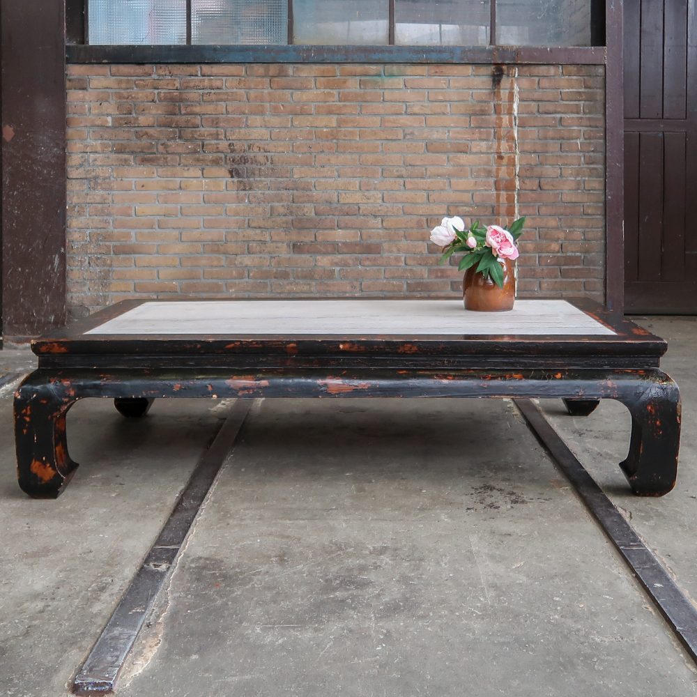 Chinese salontafel met marmeren blad - Afbeelding 2