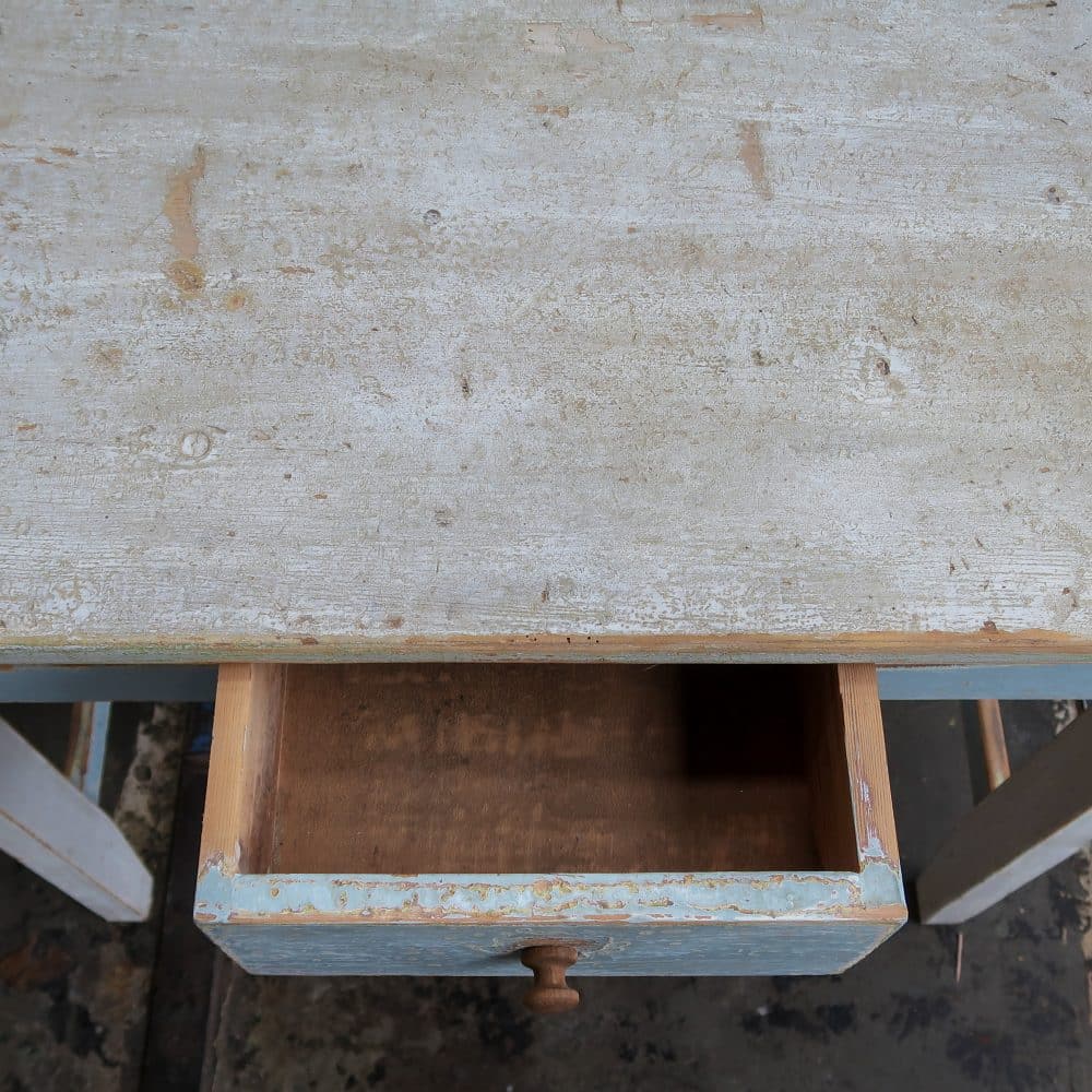 Brocante tafeltje met uitschuifbare plank - Afbeelding 9
