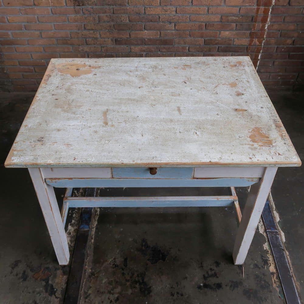 Brocante tafeltje met uitschuifbare plank - Afbeelding 5