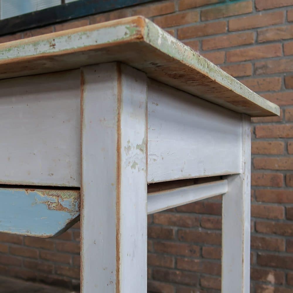 Brocante tafeltje met uitschuifbare plank - Afbeelding 10