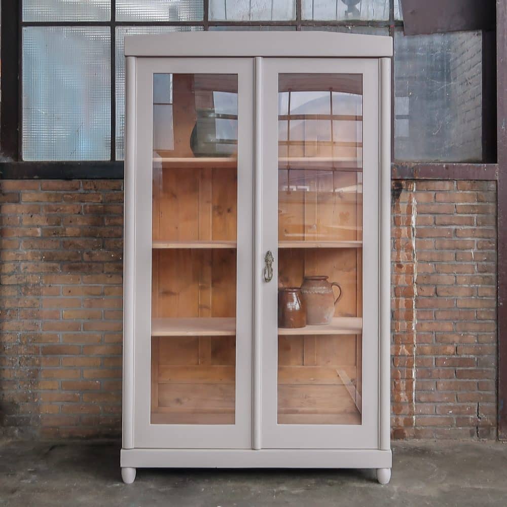Taupe vitrinekast - Afbeelding 2