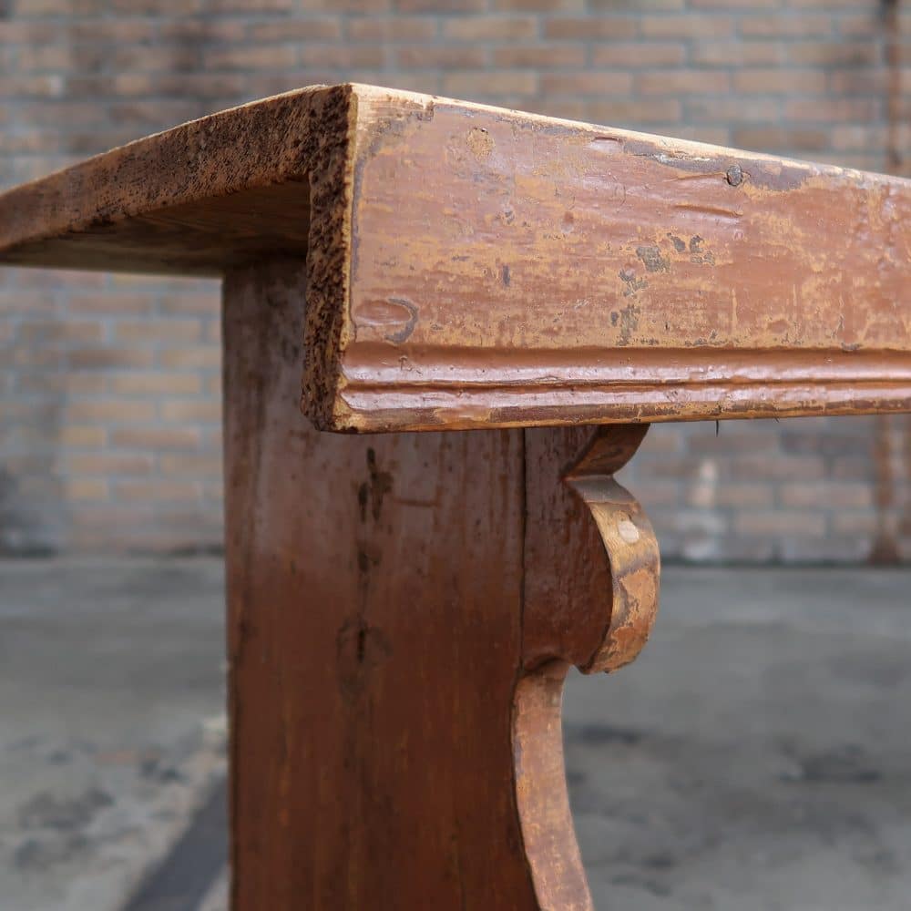 Brocante houten bankje - Afbeelding 7