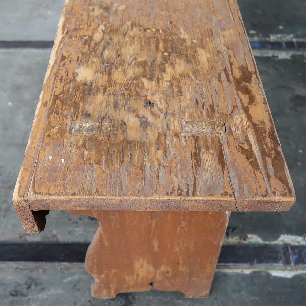 Brocante houten bankje - Afbeelding 3