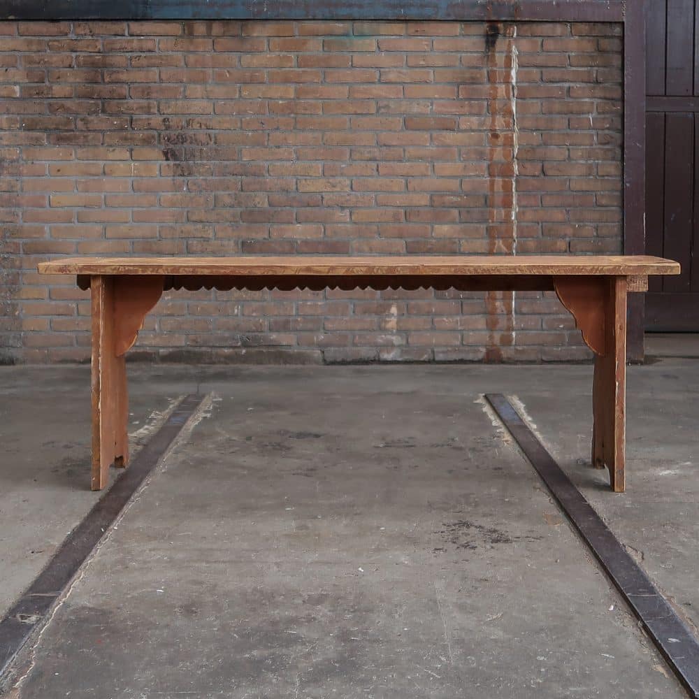 Brocante houten bankje - Afbeelding 9