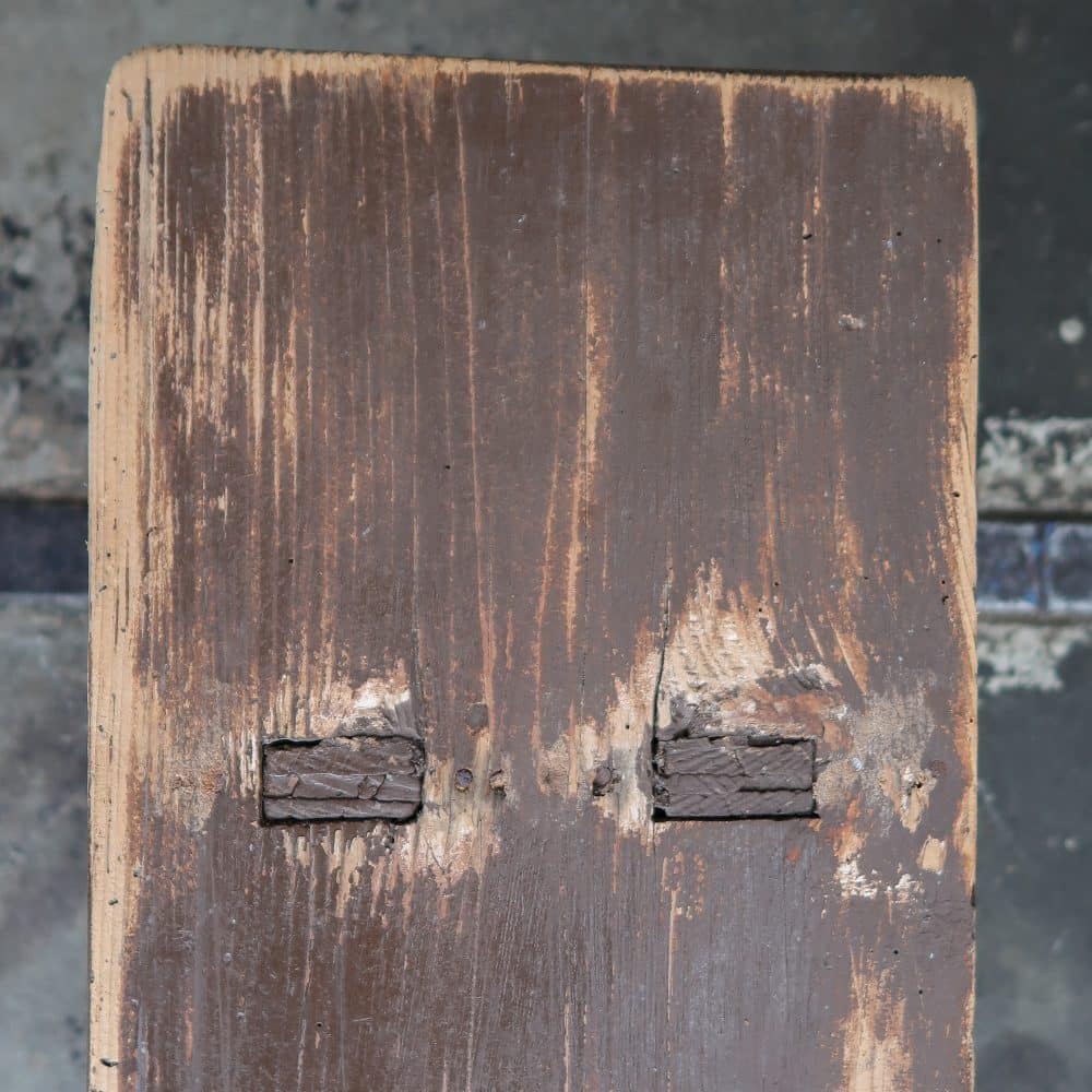 Brocante houten bankje - Afbeelding 4