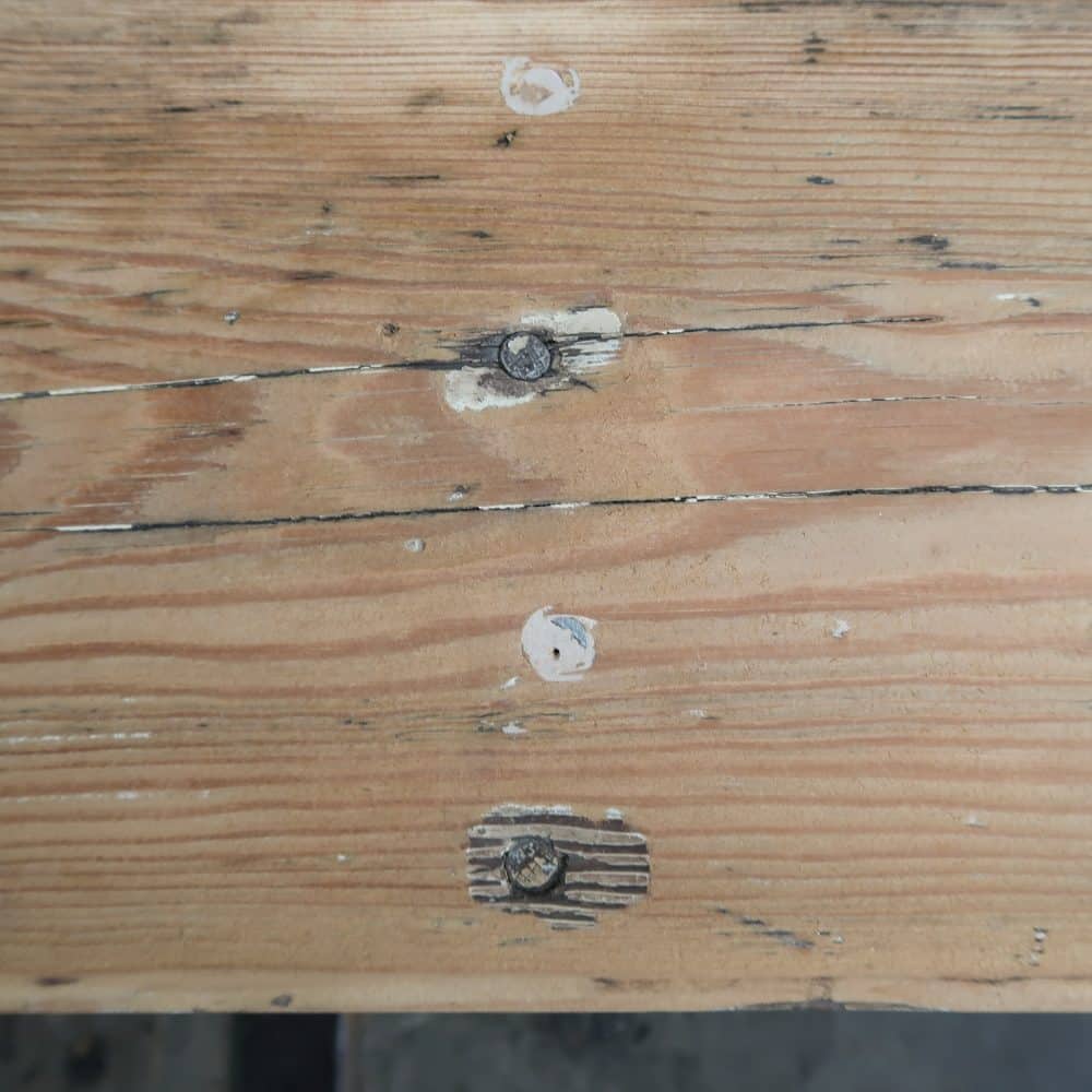 Brocante houten bankje - Afbeelding 4
