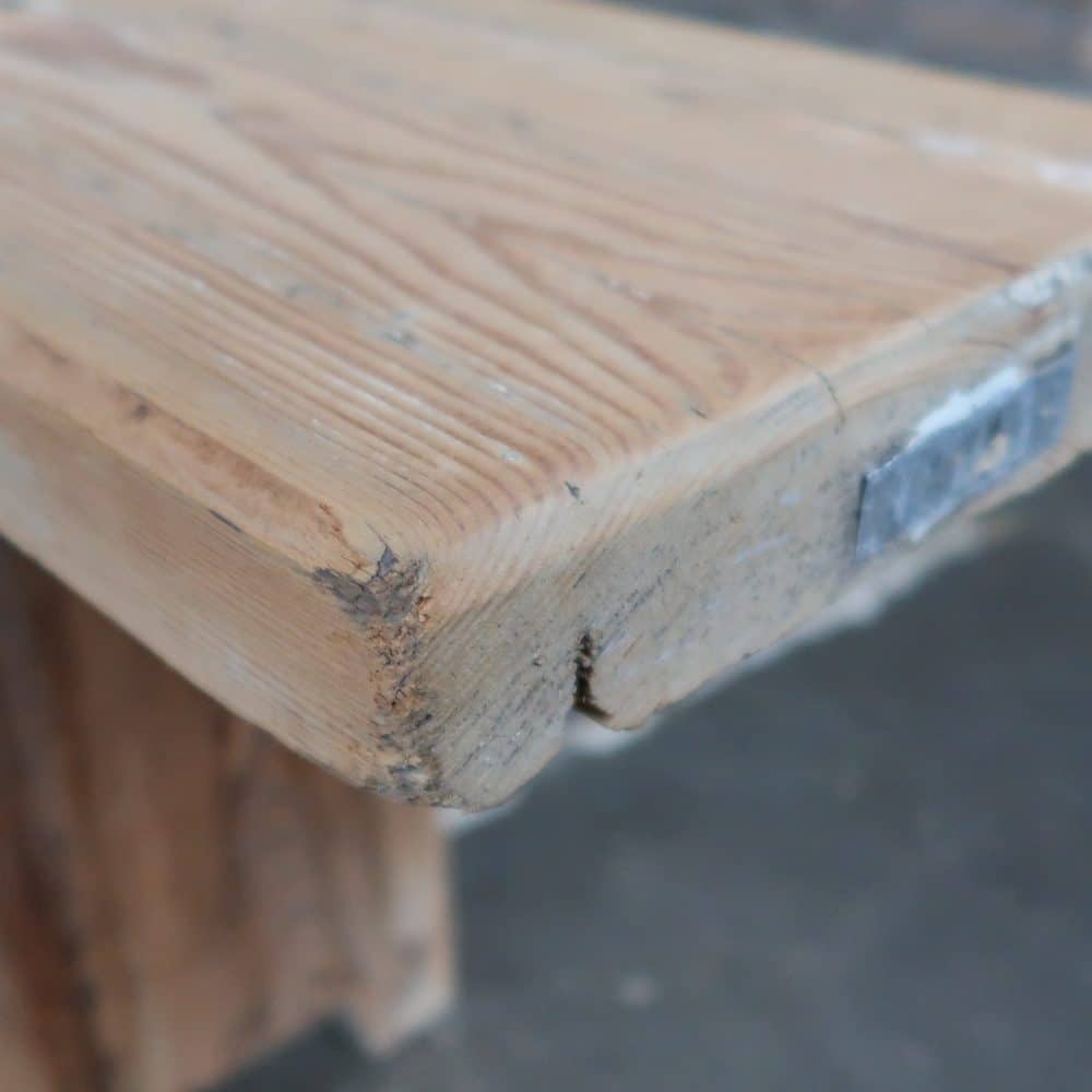 Brocante houten bankje - Afbeelding 3