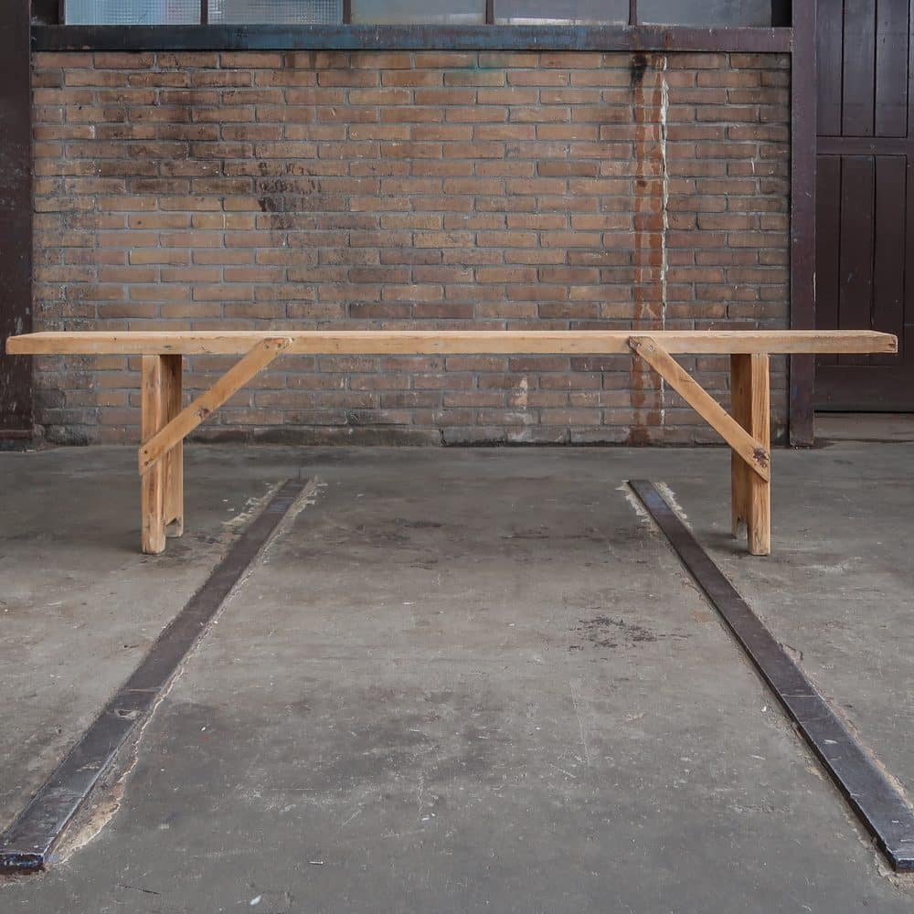 Brocante houten bankje - Afbeelding 7