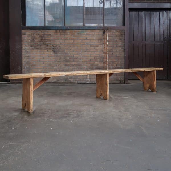 Houten brocante bank