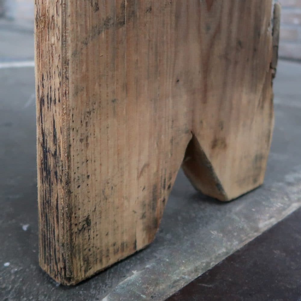 Houten brocante bank - Afbeelding 8