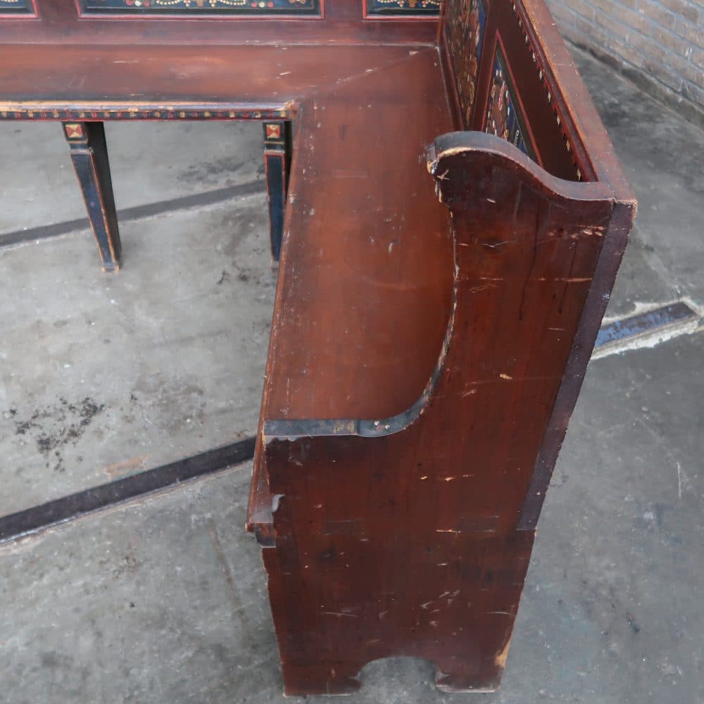 Houten brocante hoekbank - Afbeelding 12