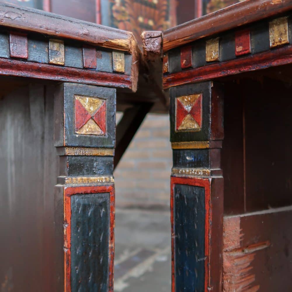 Houten brocante hoekbank - Afbeelding 11