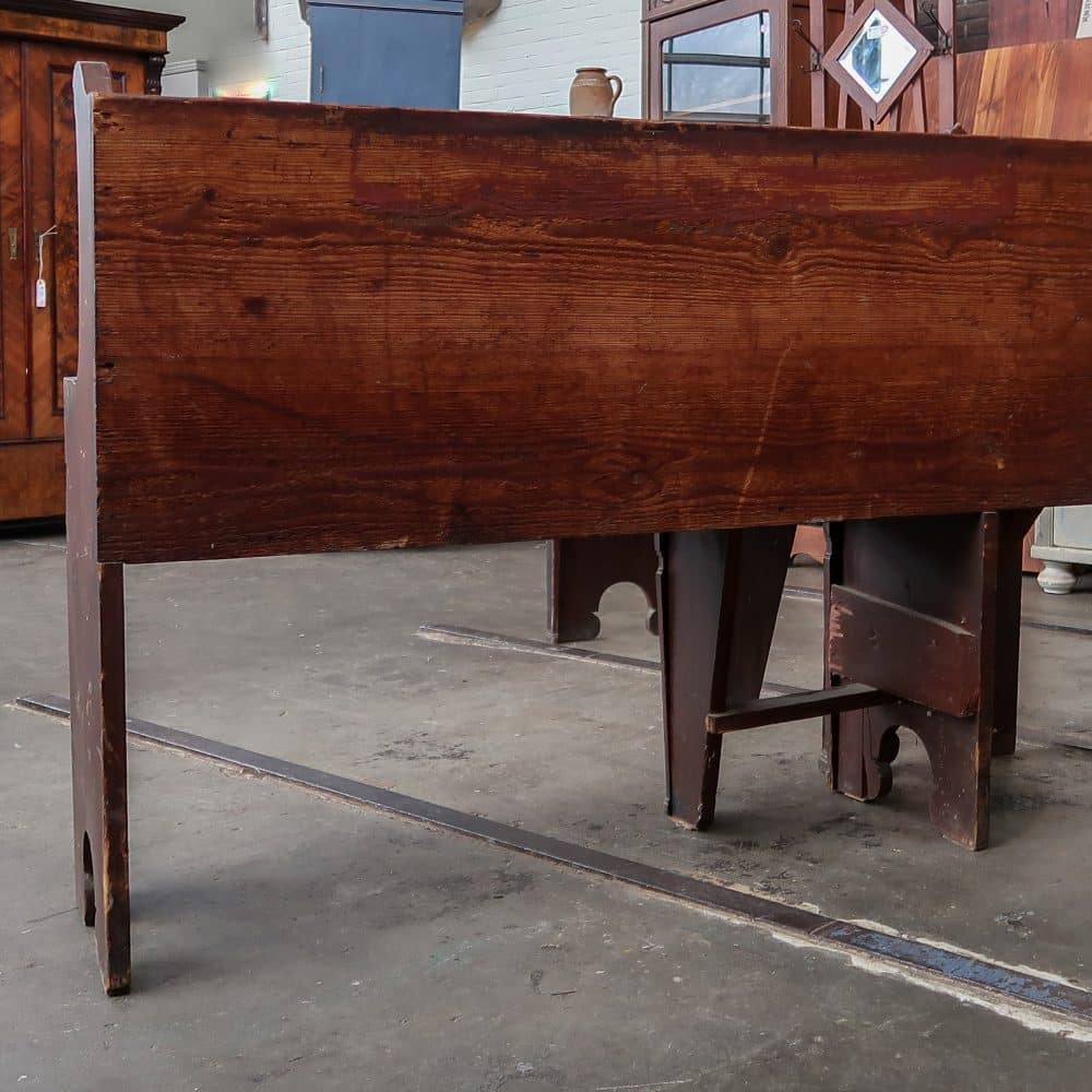 Houten brocante hoekbank - Afbeelding 14