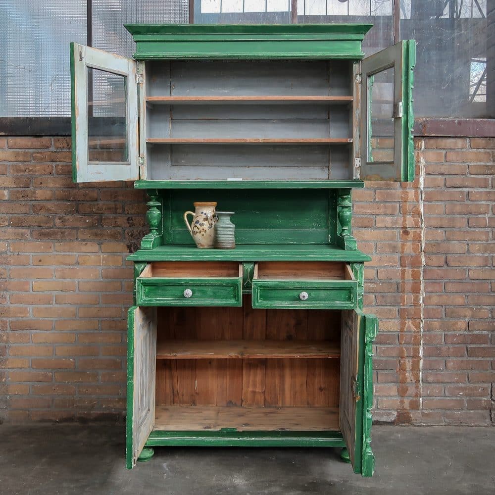 Brocante groene buffetkast - Afbeelding 3