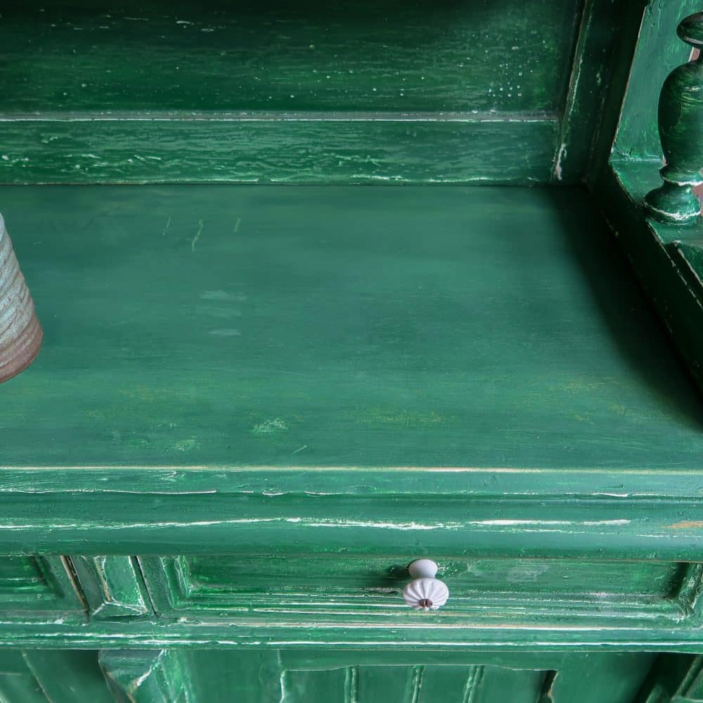 Brocante groene buffetkast - Afbeelding 9