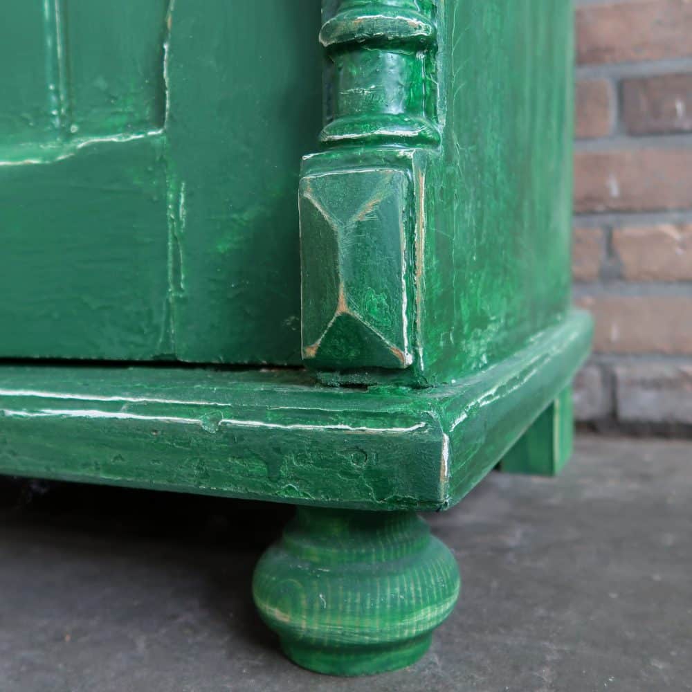 Brocante groene buffetkast - Afbeelding 13