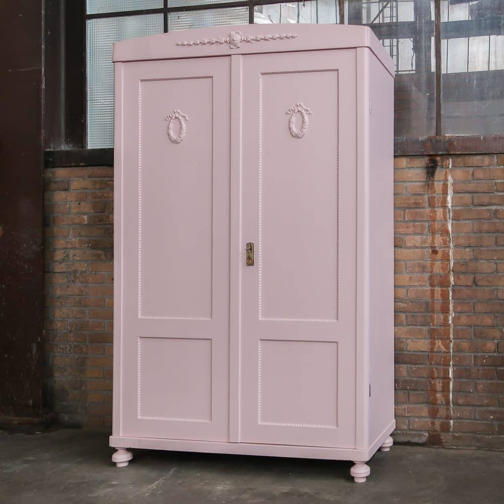 Brocante roze linnenkast - Afbeelding 2