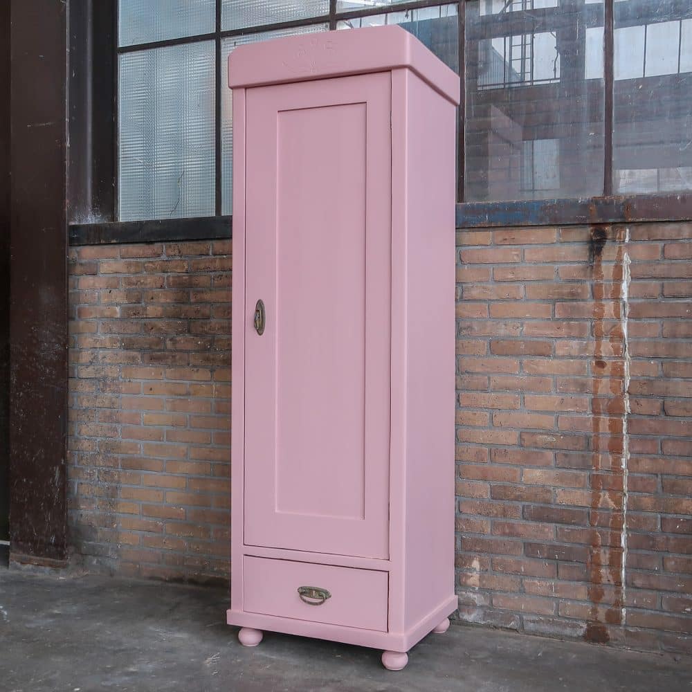 Eendeurs roze linnenkast - Afbeelding 2
