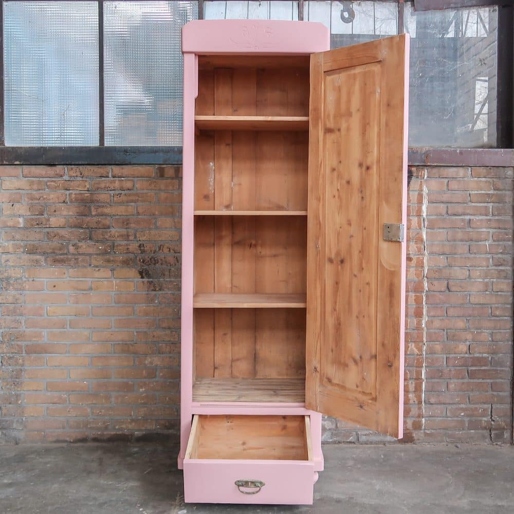 Eendeurs roze linnenkast - Afbeelding 3