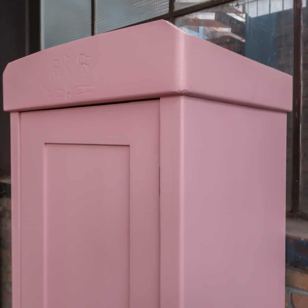 Eendeurs roze linnenkast - Afbeelding 4