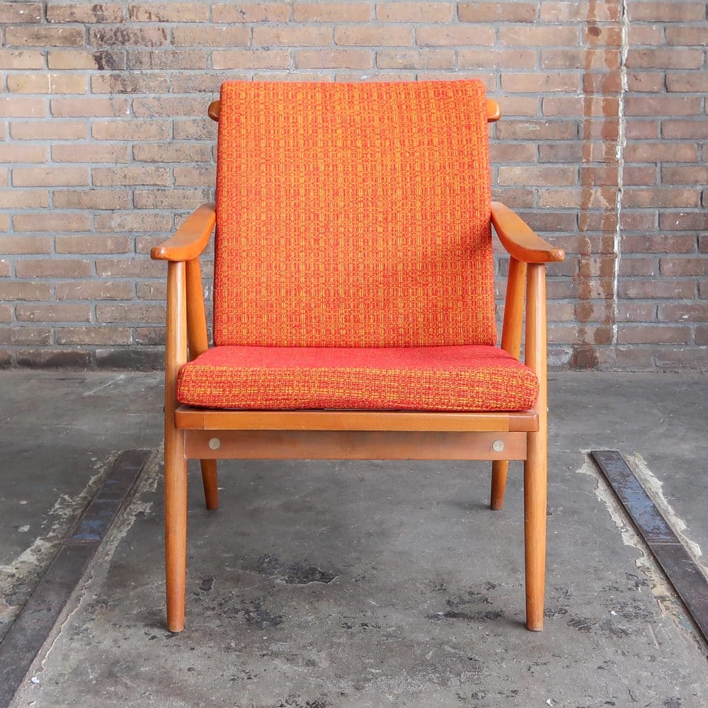 Oranje vintage fauteuil - Afbeelding 2