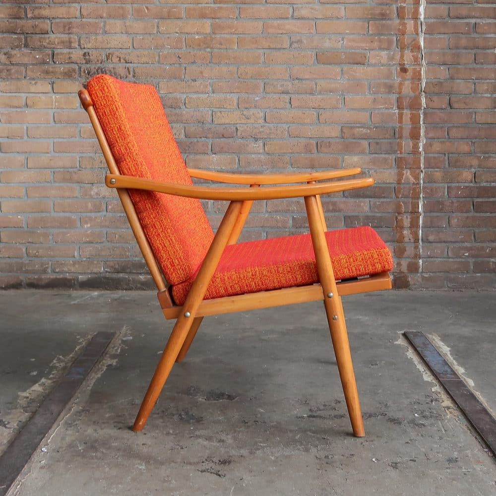 Oranje vintage fauteuil - Afbeelding 3
