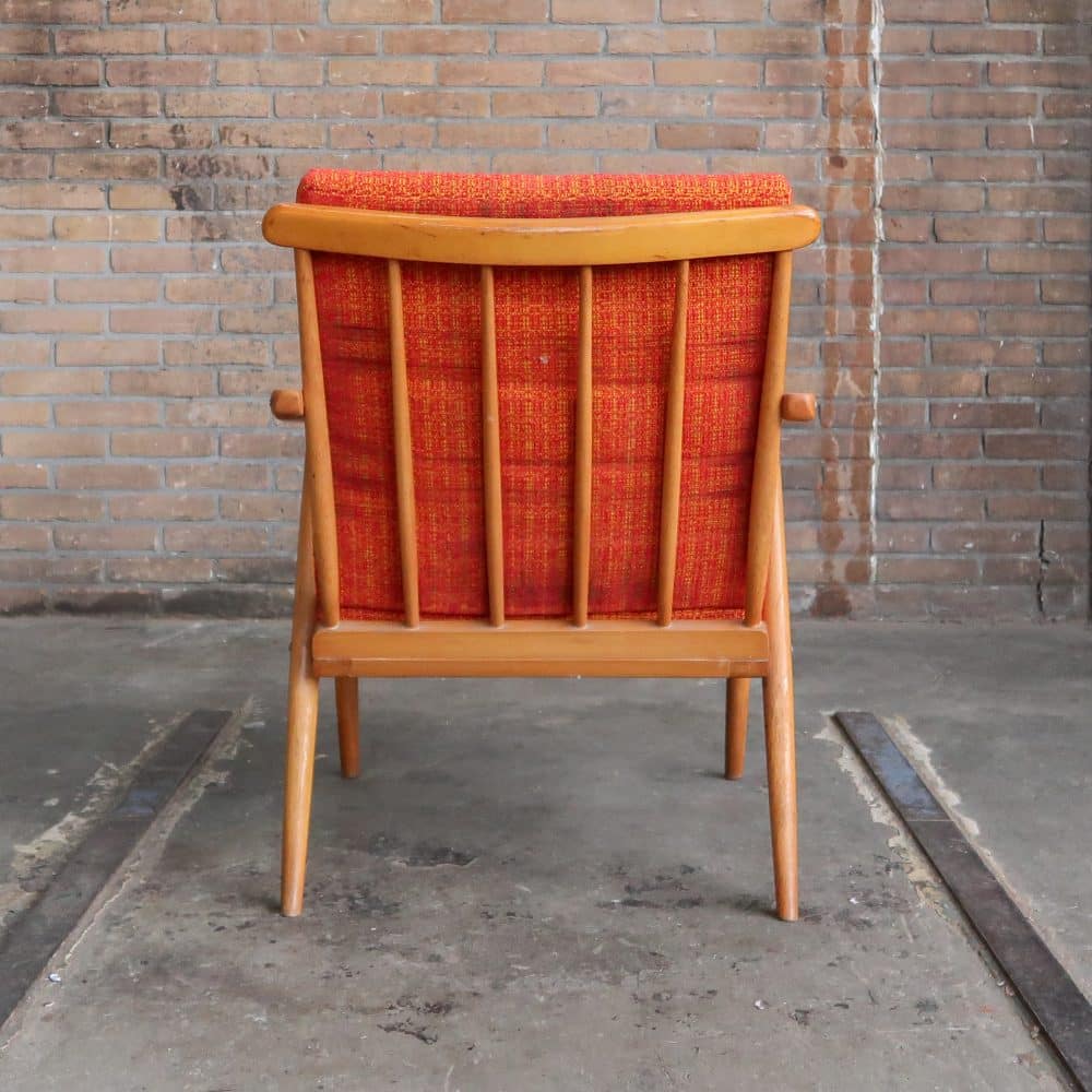 Oranje vintage fauteuil - Afbeelding 4