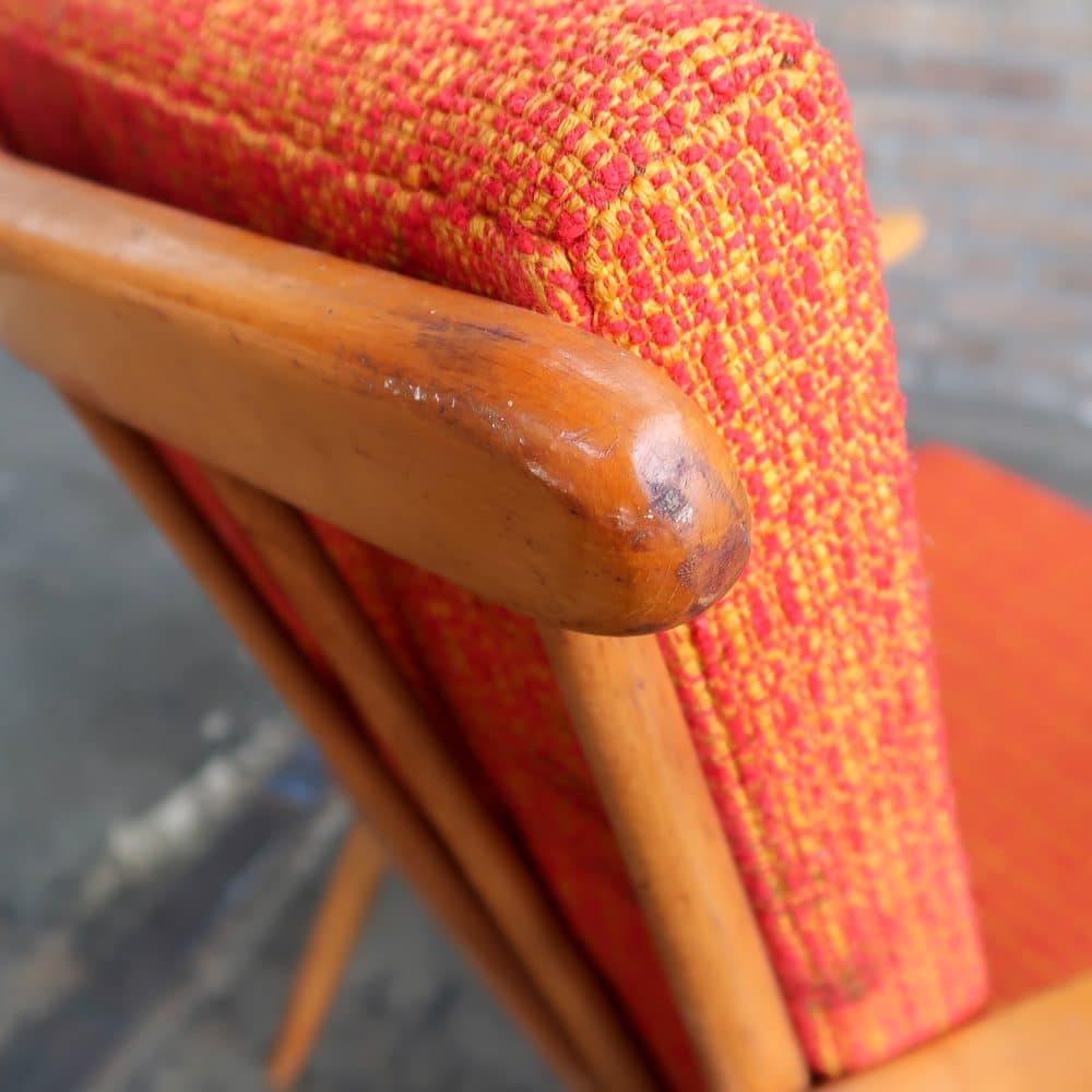 Oranje vintage fauteuil - Afbeelding 6