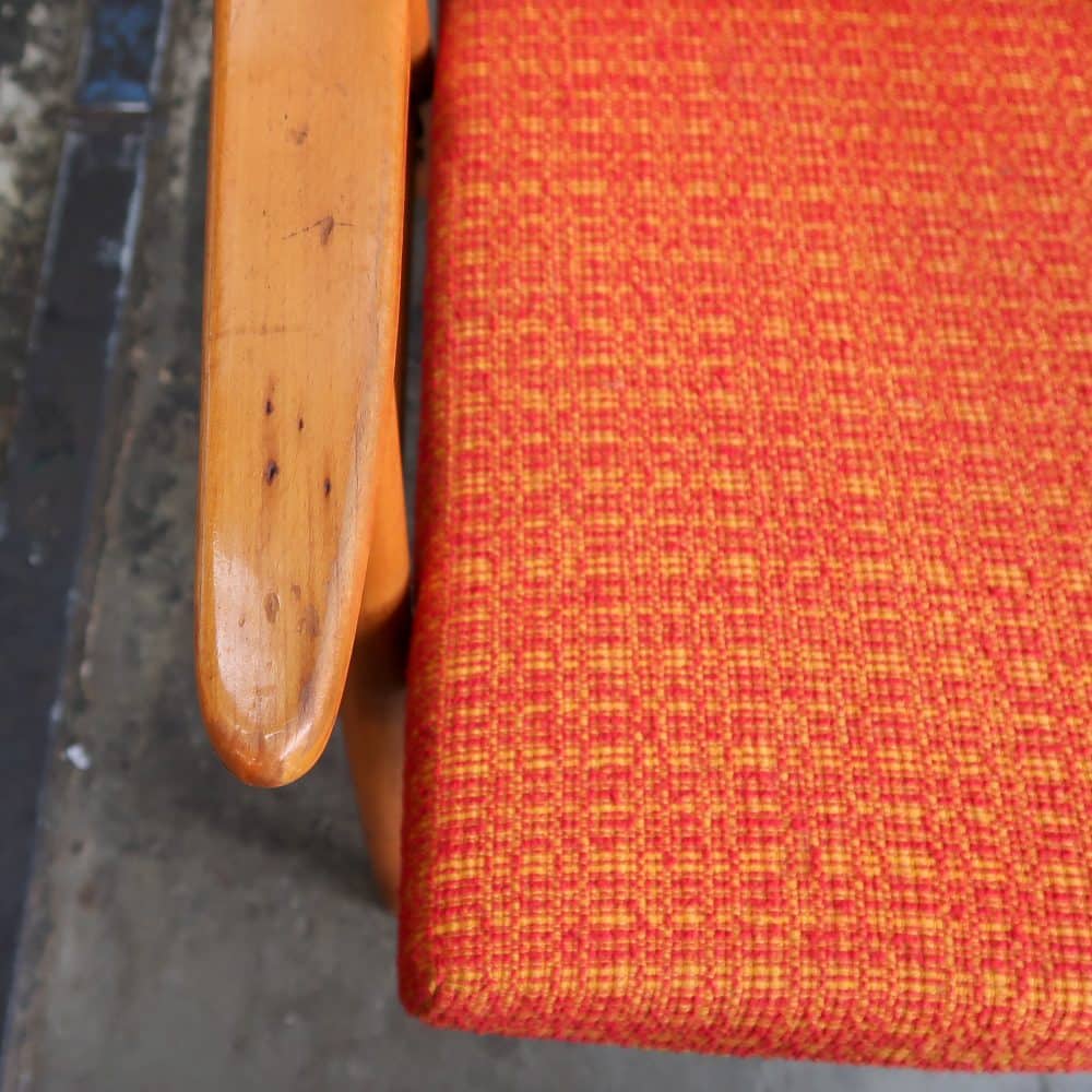 Oranje vintage fauteuil - Afbeelding 8