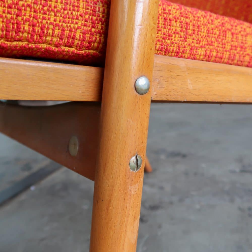 Oranje vintage fauteuil - Afbeelding 9