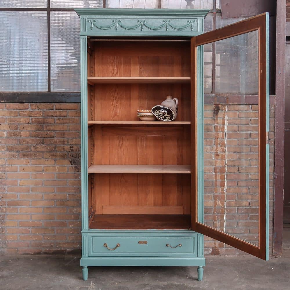 Brocante vitrinekast - demontabel - Afbeelding 3