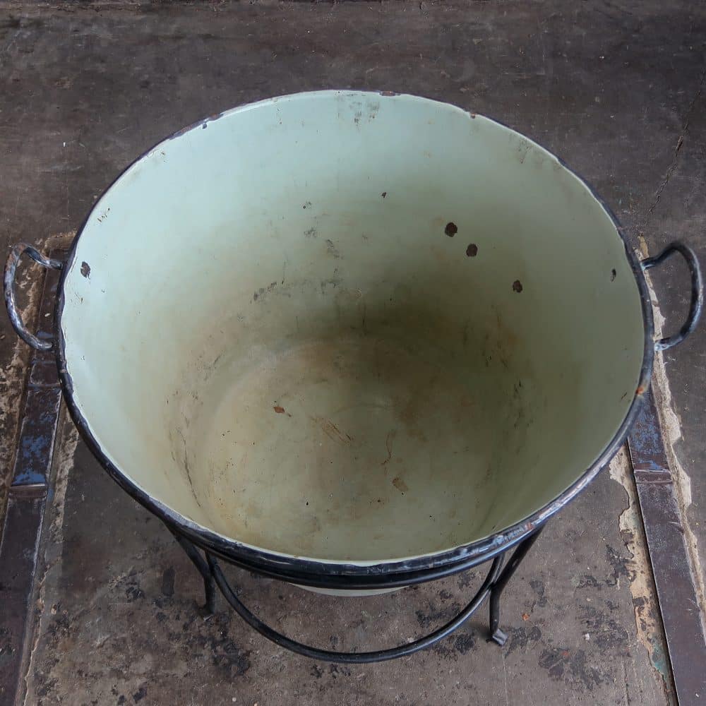 Emaille pot met standaard - Afbeelding 2
