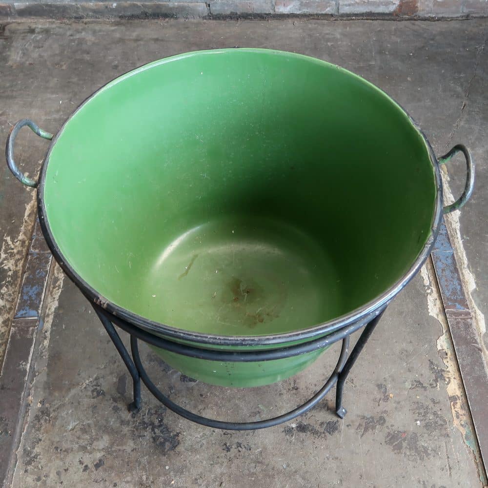 Emaille pot met standaard - Afbeelding 2