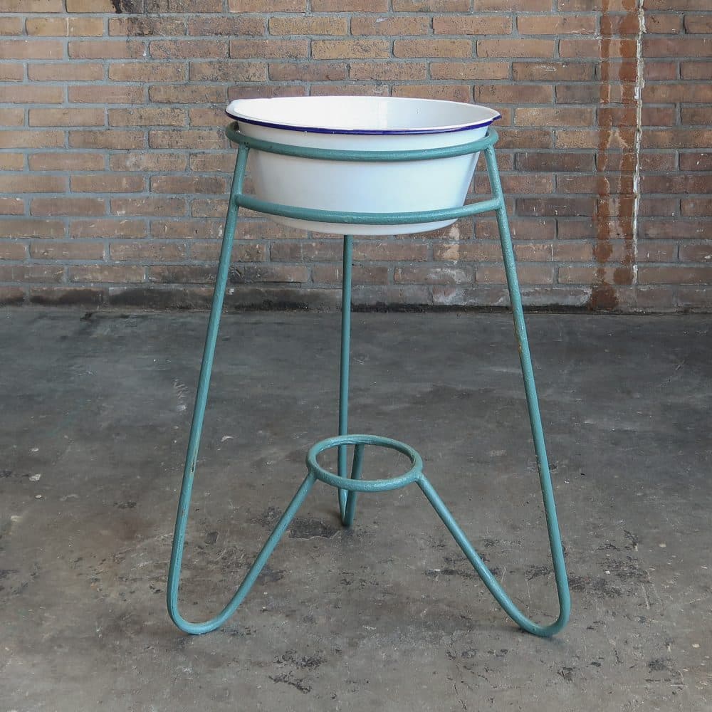Brocante metalen wastafel - Afbeelding 6