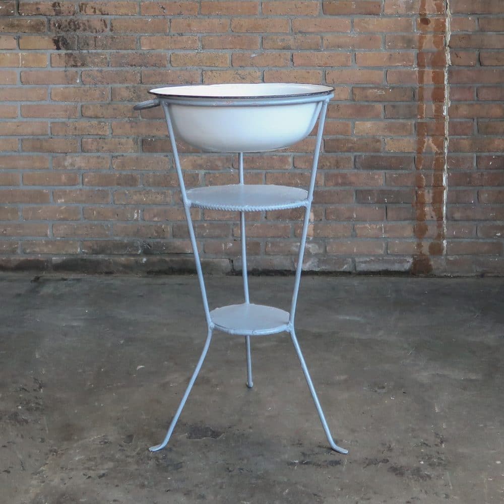 Brocante metalen wastafel - Afbeelding 6