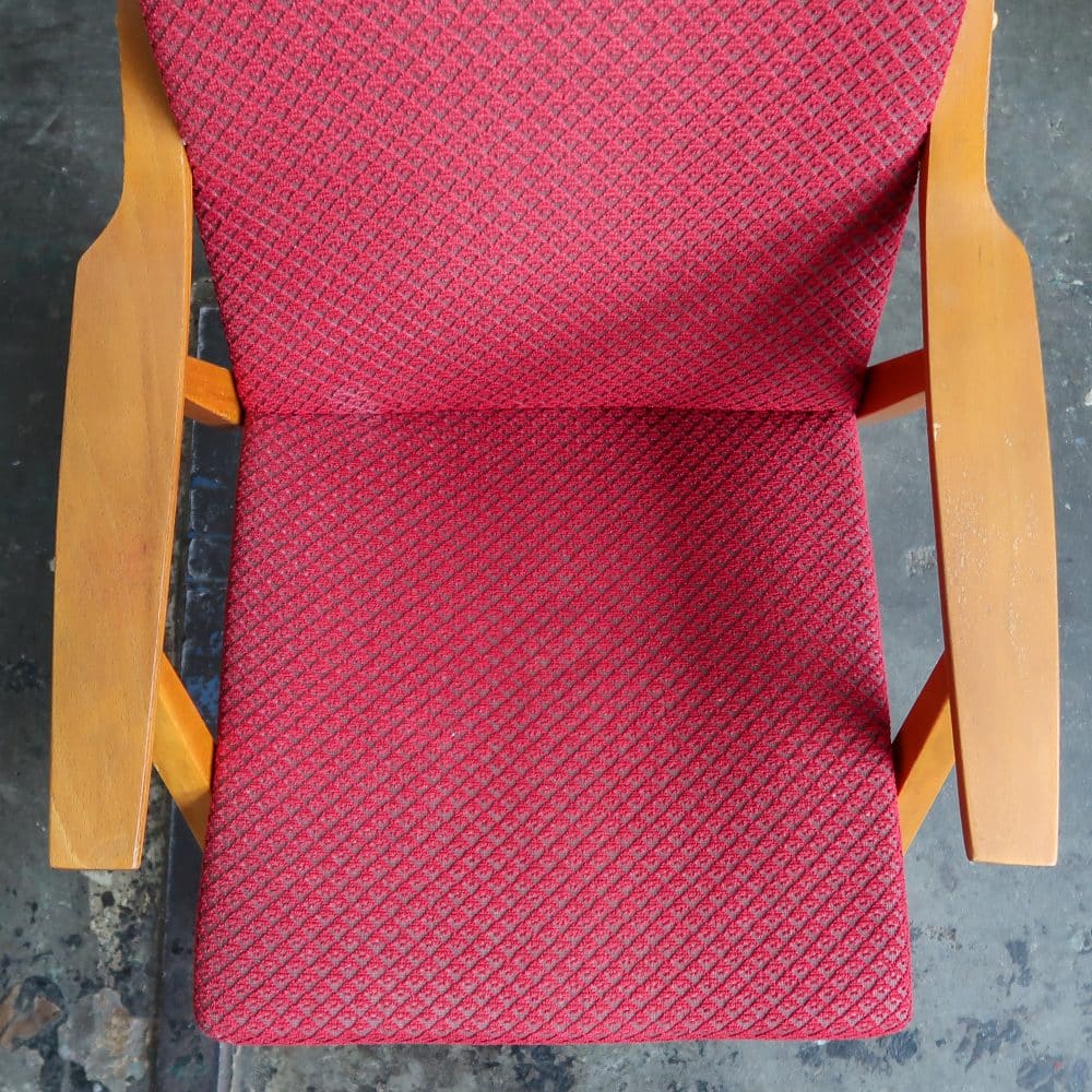 Rode vintage fauteuil - Afbeelding 5