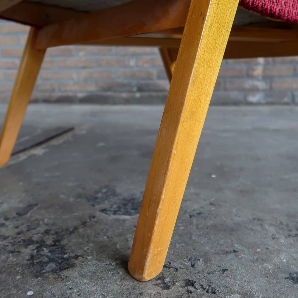 Rode vintage fauteuil - Afbeelding 10
