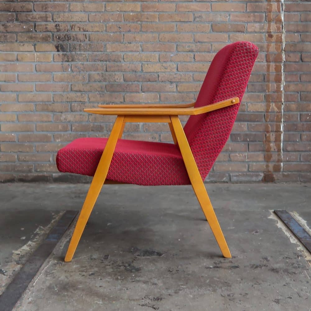 Rode vintage fauteuil - Afbeelding 2