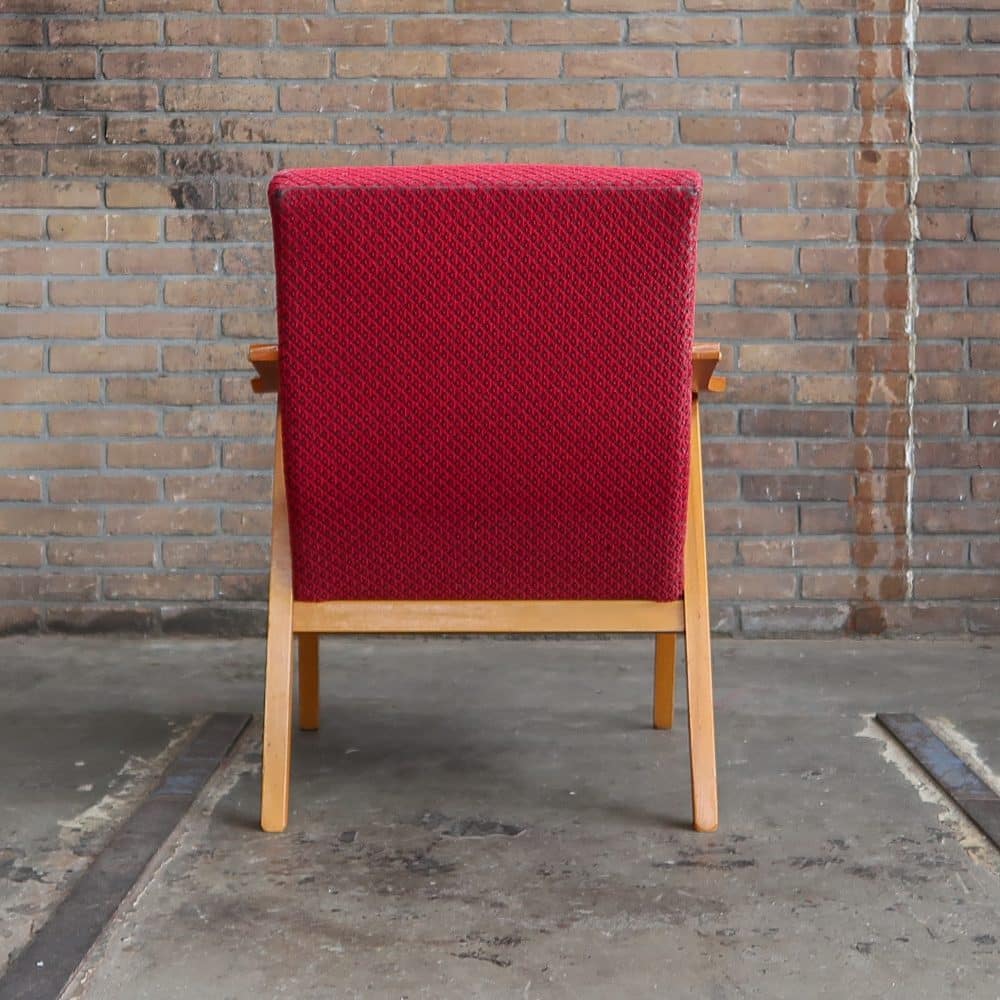 Rode vintage fauteuil - Afbeelding 3