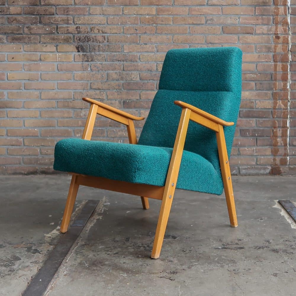 Petrol vintage fauteuil