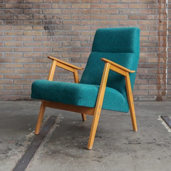 Petrol vintage fauteuil