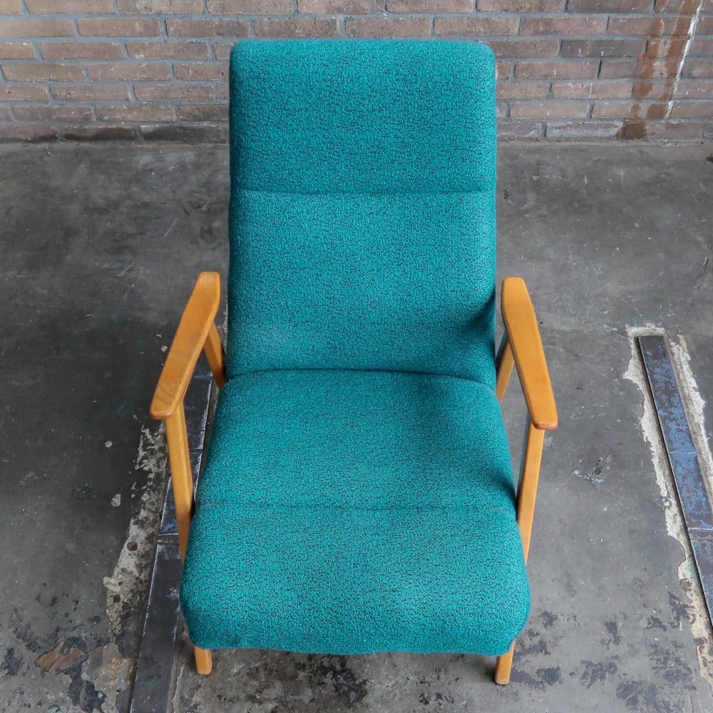 Petrol vintage fauteuil - Afbeelding 4