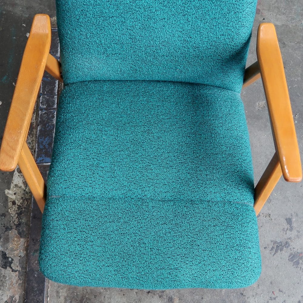 Petrol vintage fauteuil - Afbeelding 5