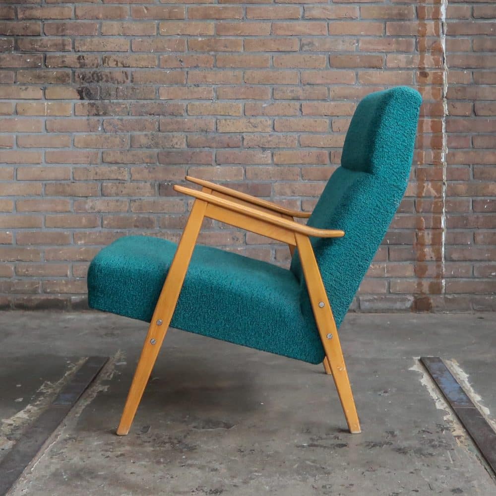 Petrol vintage fauteuil - Afbeelding 2