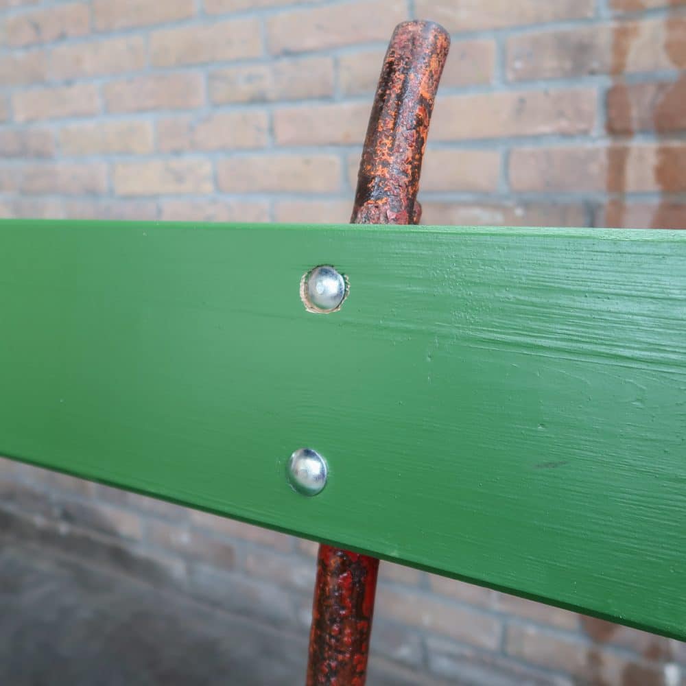 Brocante groene parkbank - Afbeelding 8