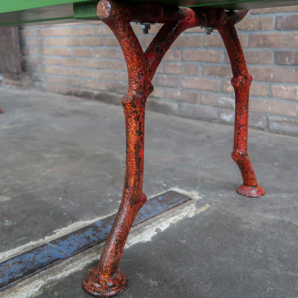 Brocante groene parkbank - Afbeelding 10