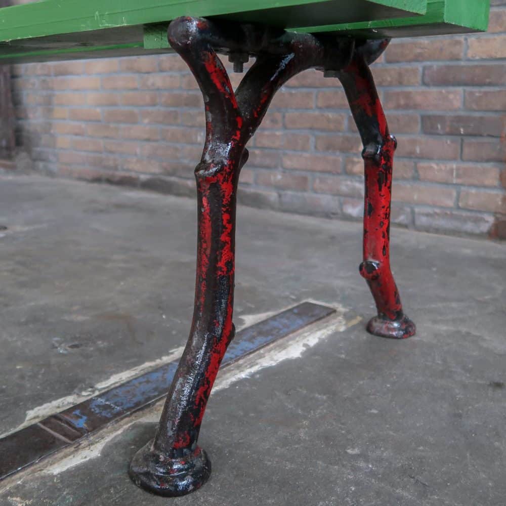Brocante groene parkbank - Afbeelding 12