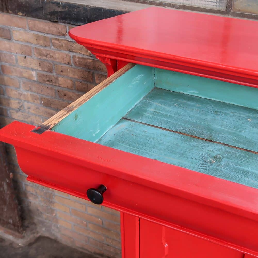Biedermeier meidenkast - Rood - Afbeelding 4