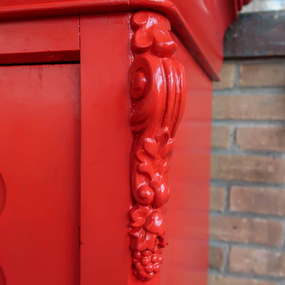 Biedermeier meidenkast - Rood - Afbeelding 7