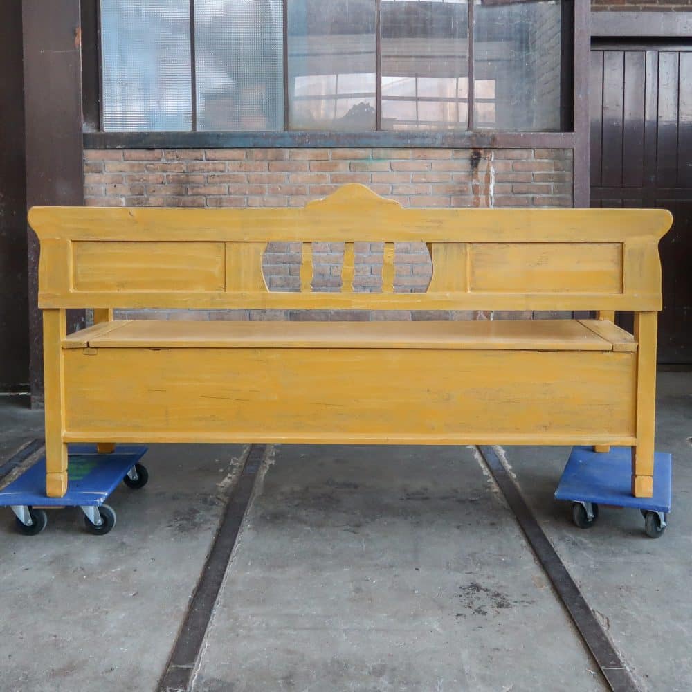 Gele brocante klepbank - Afbeelding 13